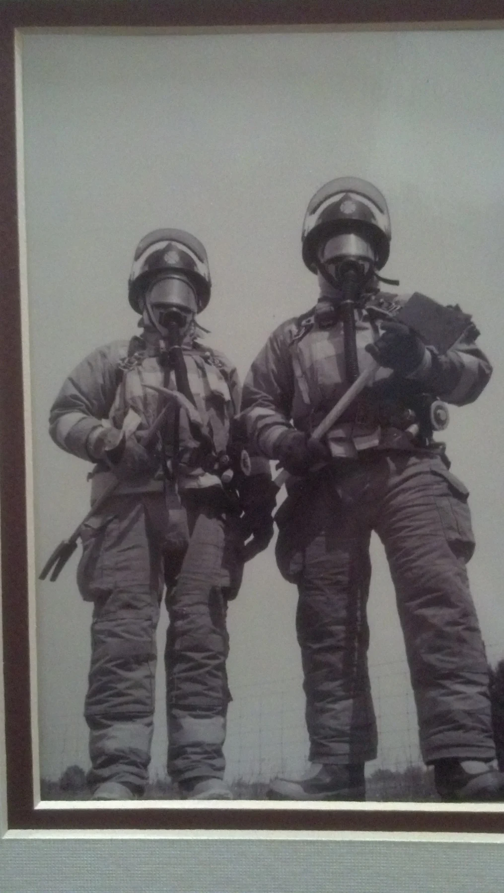 Todd's supplied archival photograph of firefighters in protective equipment
